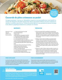 Casserole de pâtes crémeuses au poulet