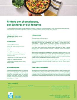 Frittata aux champignons, aux épinards et aux tomates