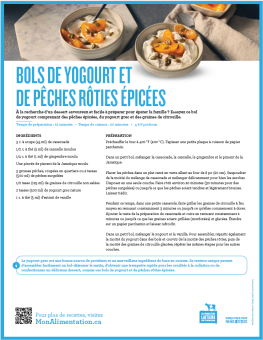 Bols de yogourt et peches