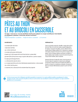 Pates au thon et salade de brocoli