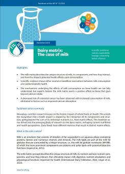 Dairy matrix : The case of milk