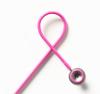 Stéthoscope rose en forme de ruban de cancer